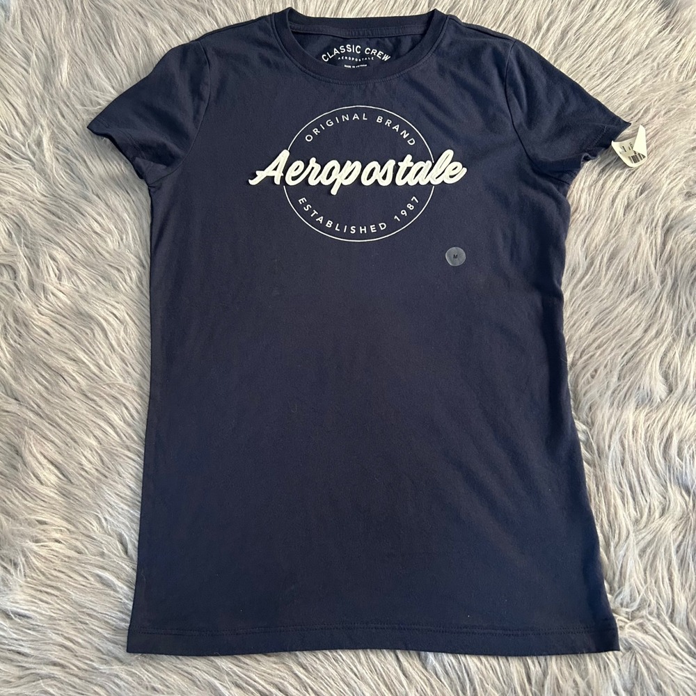 Aeropostale Classic Crew T-Shirt Women's Size Medium Blue Short Sleeve Tee Shirt